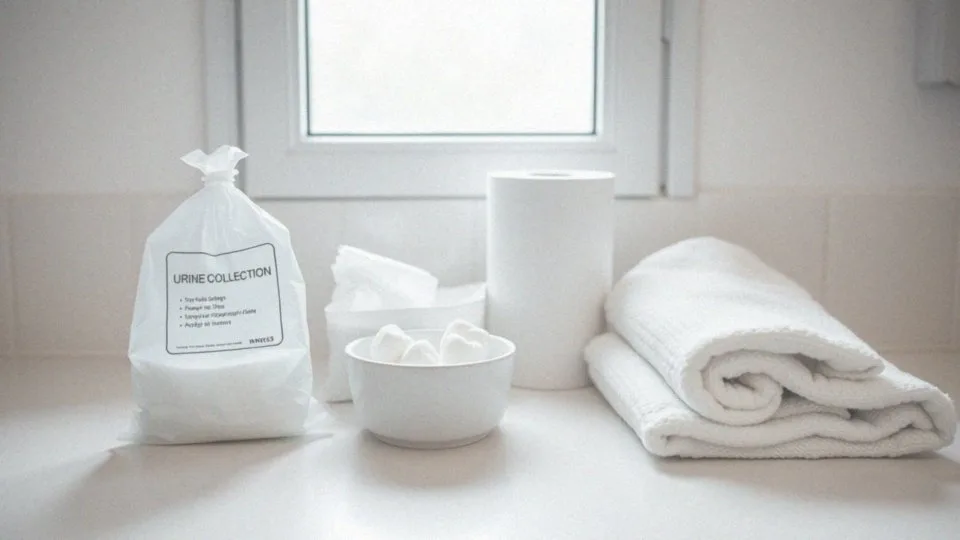 Jakie akcesoria są potrzebne do pobrania moczu?