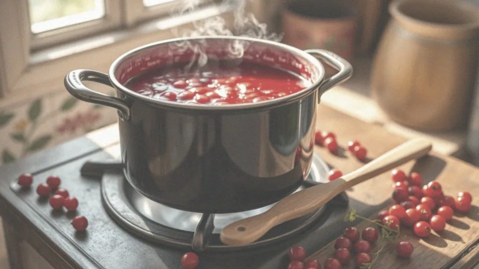 Jak krótko gotuje się konfiturę z czerwonej porzeczki w porównaniu do innych konfitur?