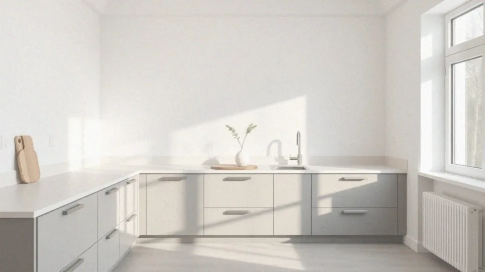Jak minimalizm jest wyrażany w kuchni bez górnych szafek?